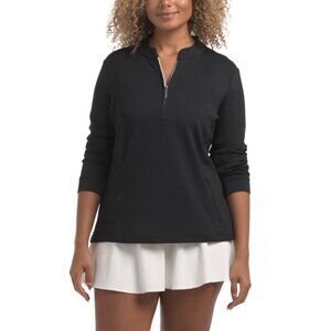SWING CONTROL Black Mandarin Collar Long Sleeve Quarter Zip Jacket